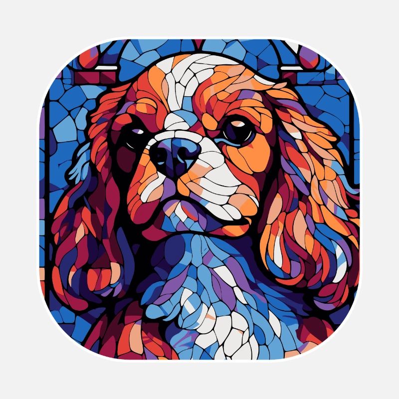 Buntes King Charles Cavalier Hundeaquarell