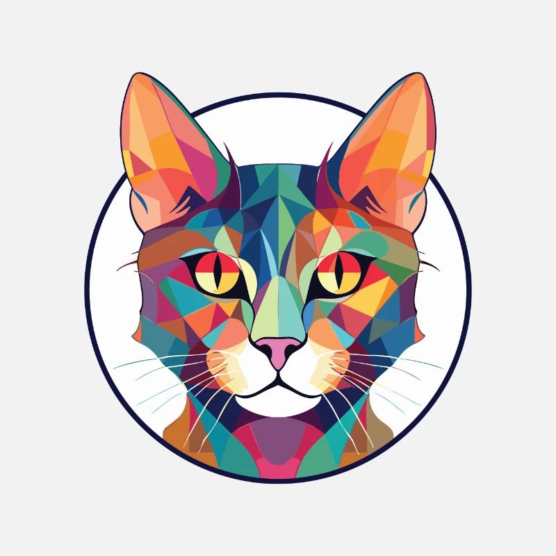 Pixie Bob Katze bunte Aquarell Haustier Illustration