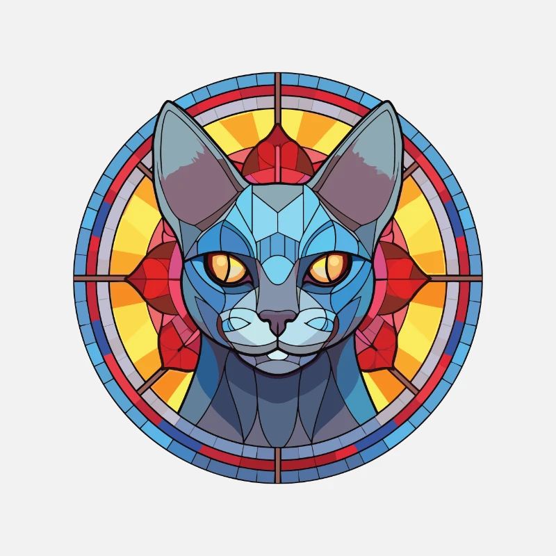 Illustration d’aquarelle colorée de chat bleu russe