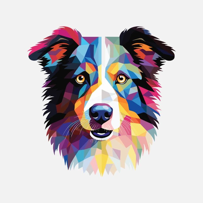 Border Collie Hunderasse Aquarell Illustration