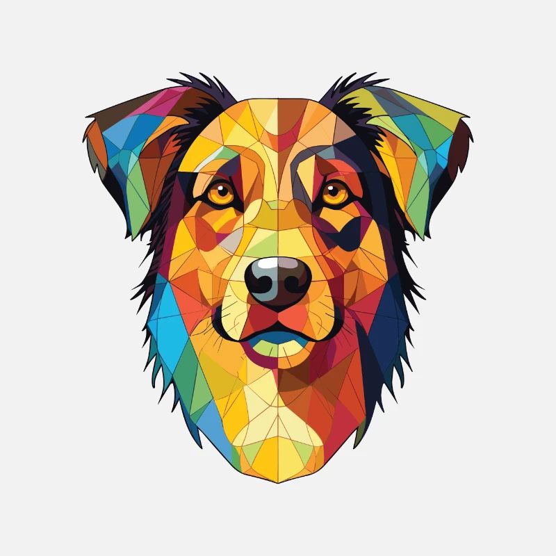 Basque Shepherd Dog Breed Watercolor Illustration