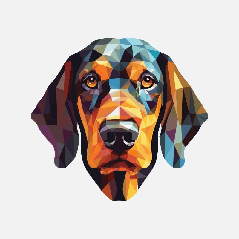 Schwarz und Tan Coonhound Hunderasse Aquarellglas