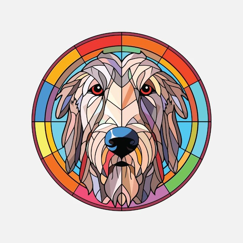 Irischer Wolfshund Hunderasse Aquarell Illustration