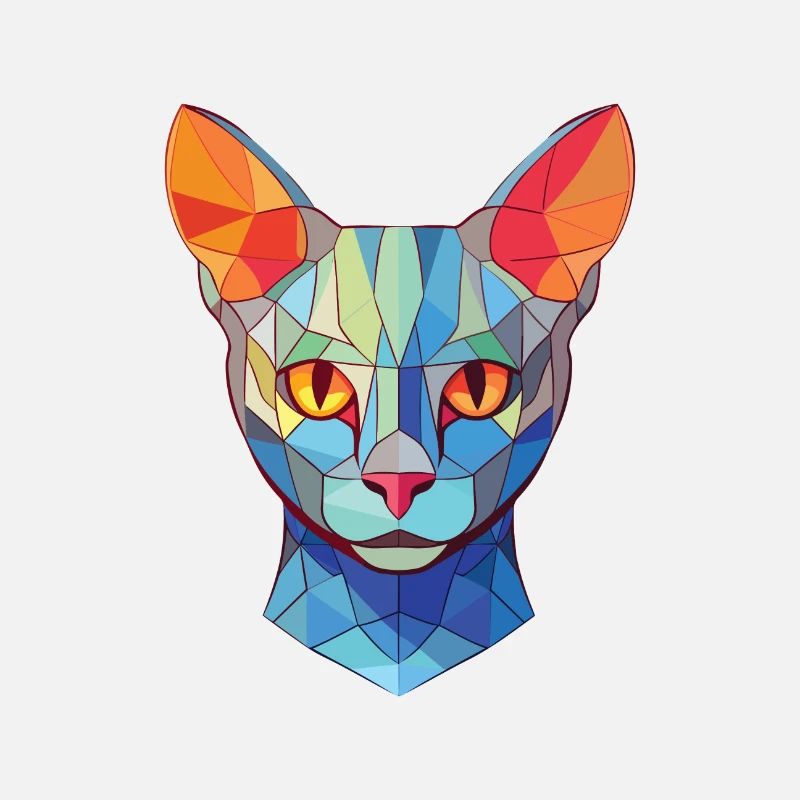 Illustration d’aquarelle colorée de chat bleu russe