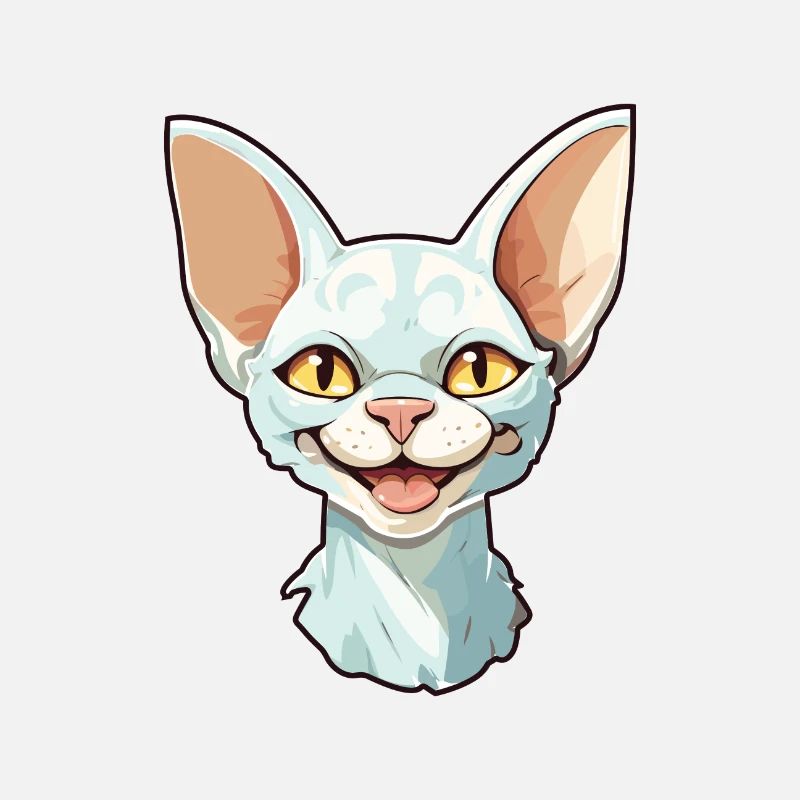 Devon Rex Katze Cartoon Aquarell Illustration