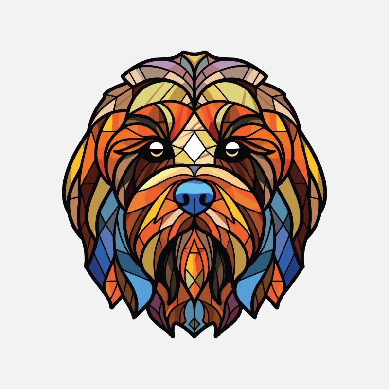 Lowchen petit Lion chien race aquarelle colorée