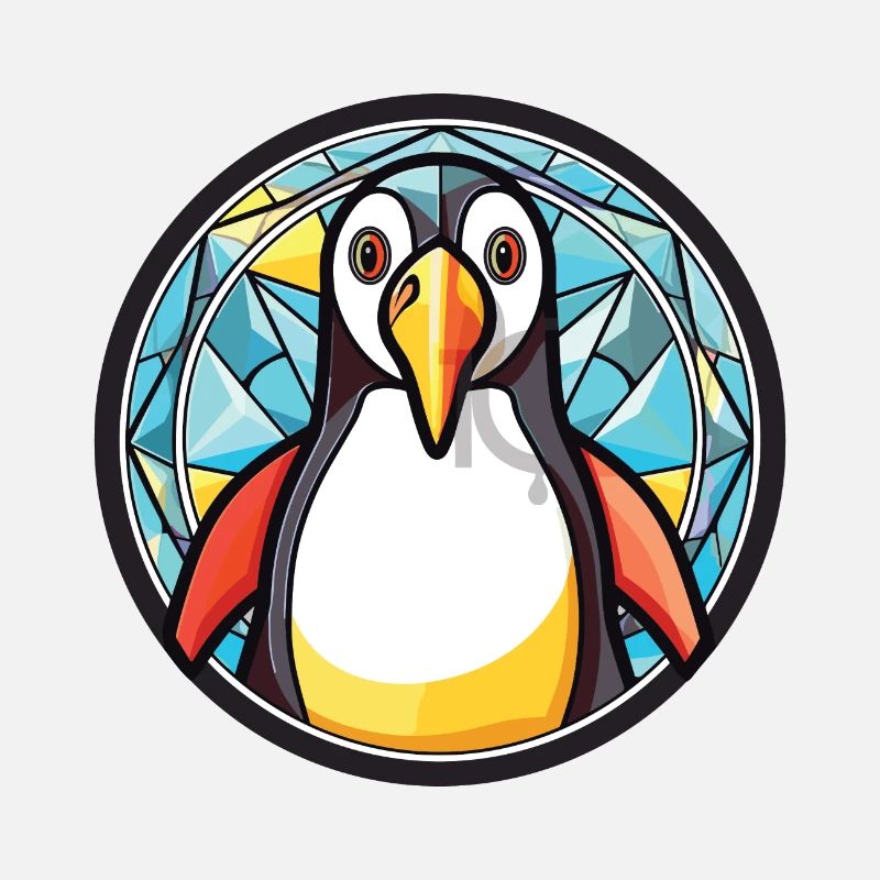 Pinguin bunte Aquarell-Tierillustration
