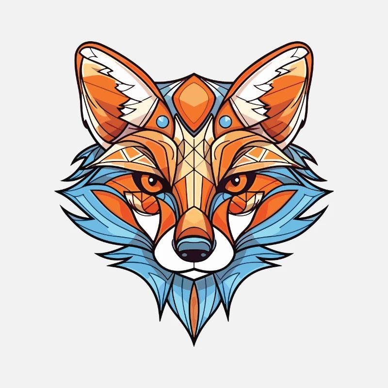 Fuchs bunte Aquarell-Tier-Haustier-Illustration