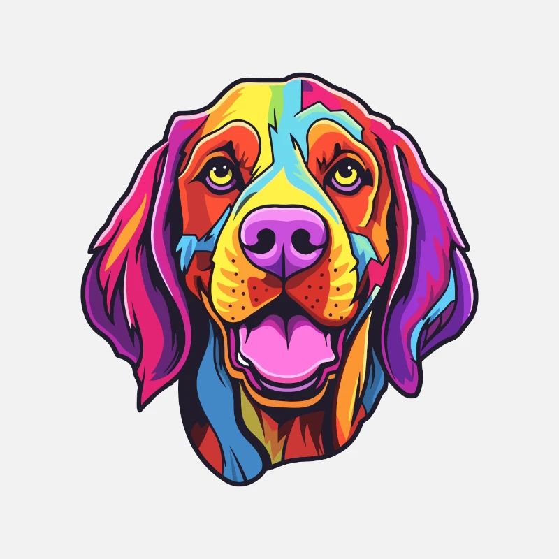 French Gascony Pointer Dog Breed Cartoon Kawaii Il