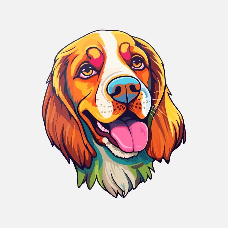 Welsh Springer Spaniel Dog Breed Cartoon Kawaii Il
