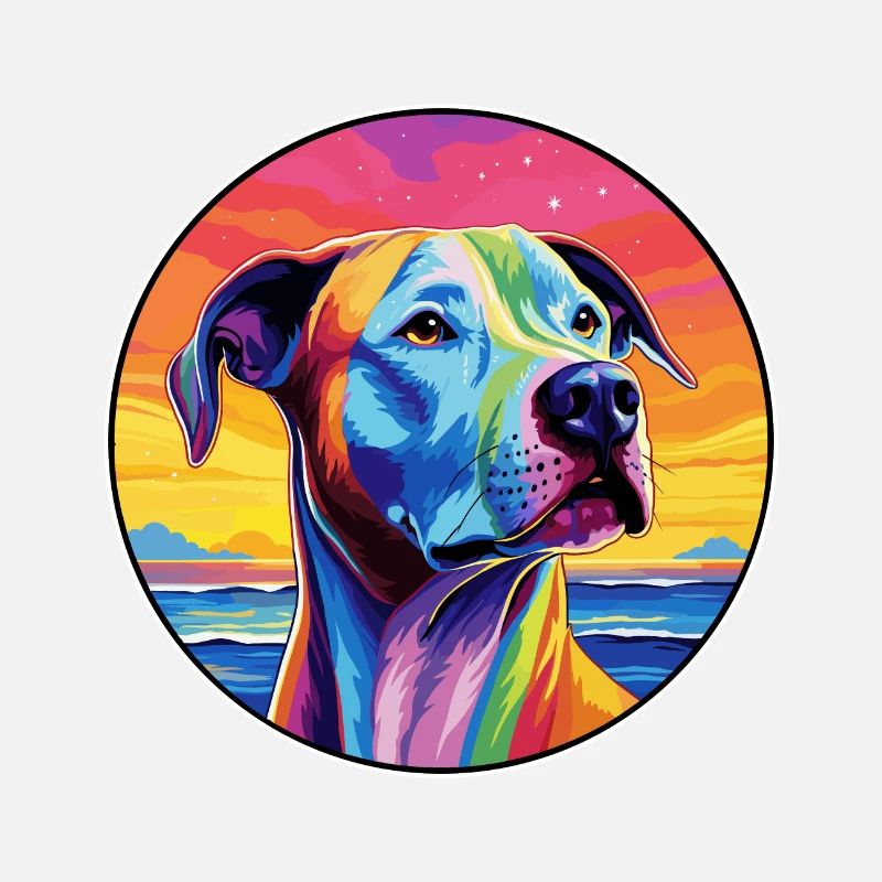 Bully Kutta Hunderasse Bunte Karikatur Aquarell