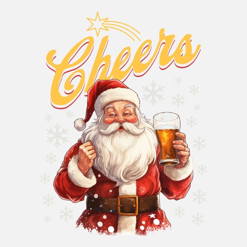 Weihnachtsmann Bier Glühwein Schnaps Alkohol Prost