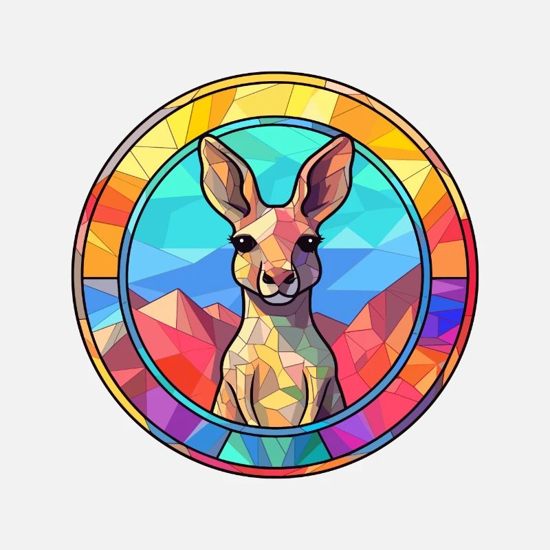Känguru Buntes Glas Bunte Karikatur Kawaii Ani