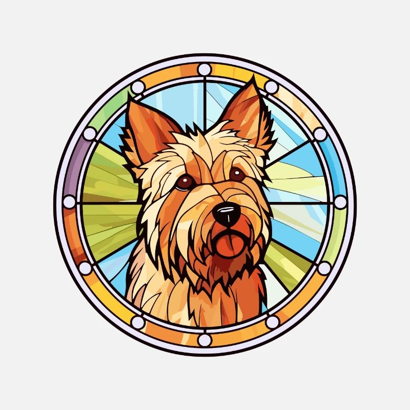 Australian Terrier Hunderasse Buntglas Colorfu