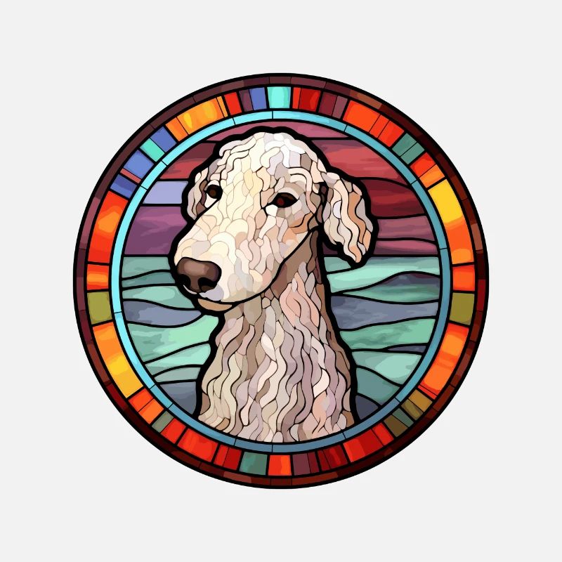 Bedlington Terrier Hunderasse Buntglas Colorfu