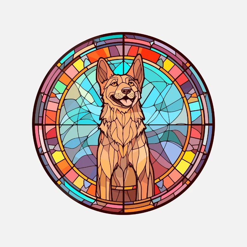 Tschechoslowakischer Wolfshund Hunderasse Stained Glass Co