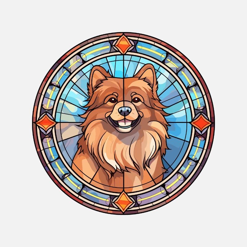 Eurasier Hunderasse Buntes Glas Buntes Wassercol