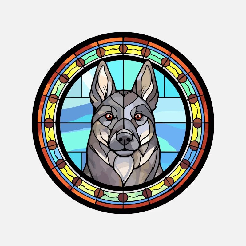 Schwedischer Elchhund Hunderasse Buntes Glas