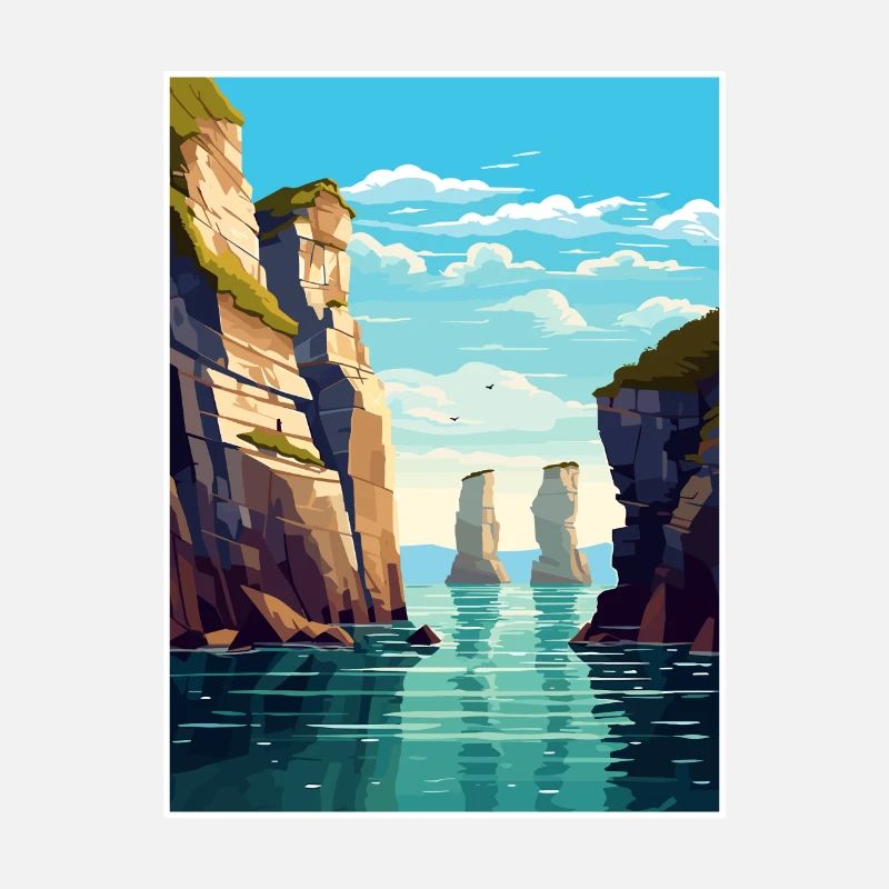Stack Rocks Pembrokeshire Vintage Reiseposter