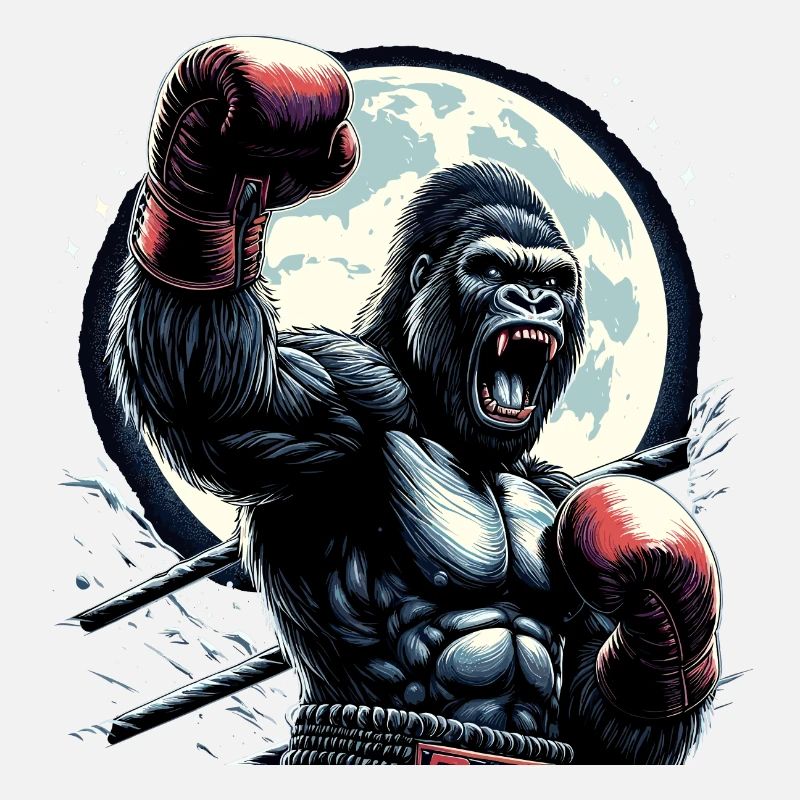 Gorilla Boxer Kämpfer Boxen Mond Geschenk