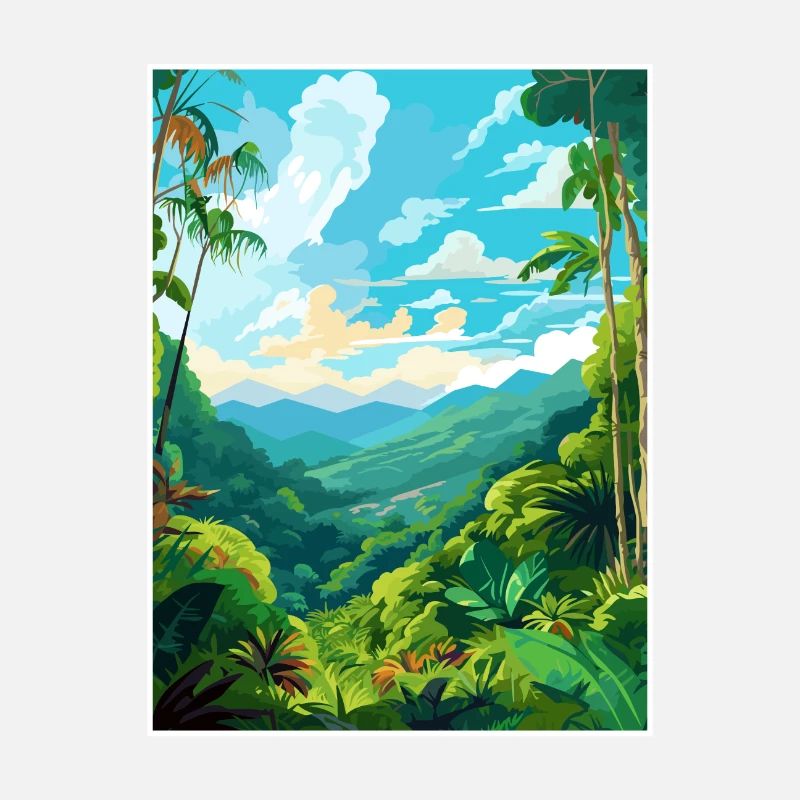 Amazone Rainforest Vintage Travel Poster Souvenir