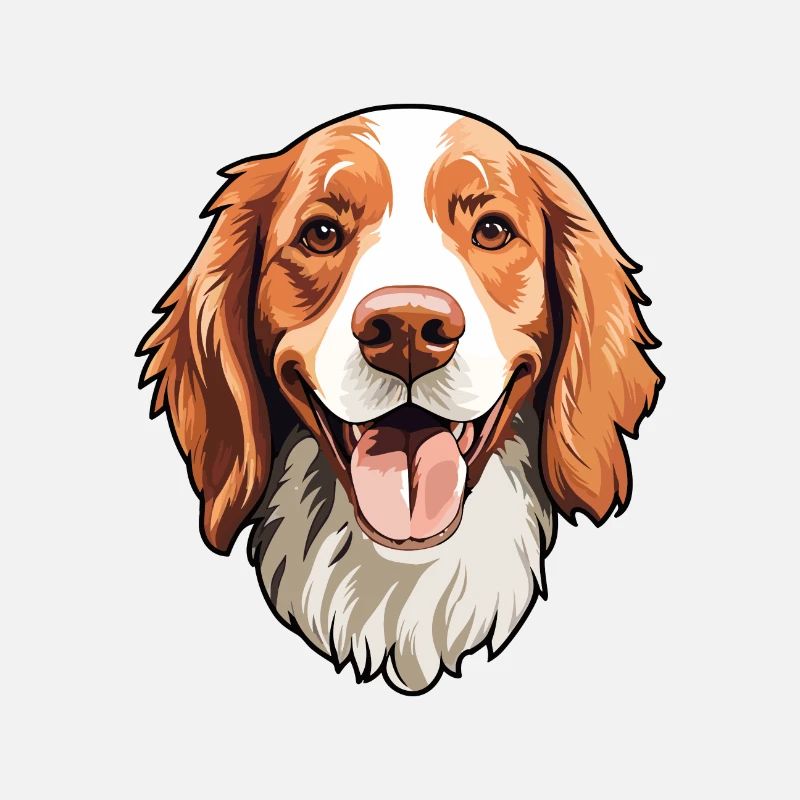 Irish Red And White Setter Dog Breed Watercolor Ca