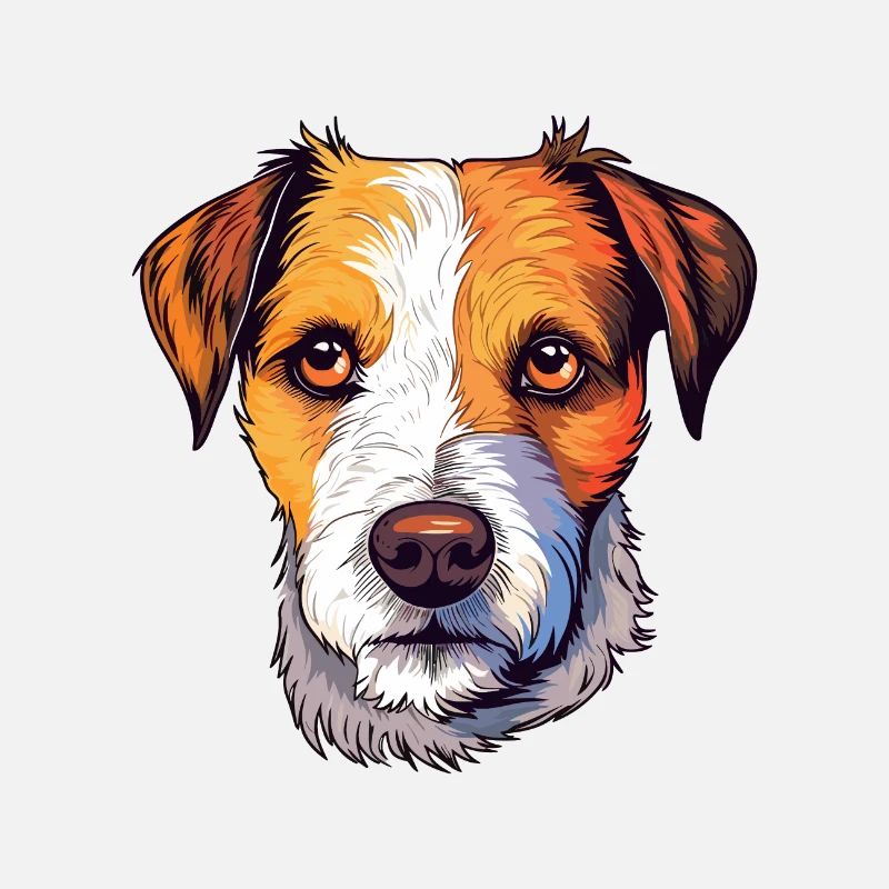 Parson Russell Terrier Hunderasse Aquarell Cartoo