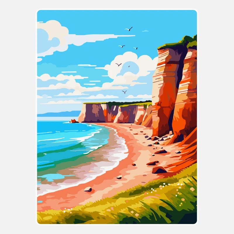 Affiche de voyage vintage Torquay Cliffs Angleterre Royaume-Uni