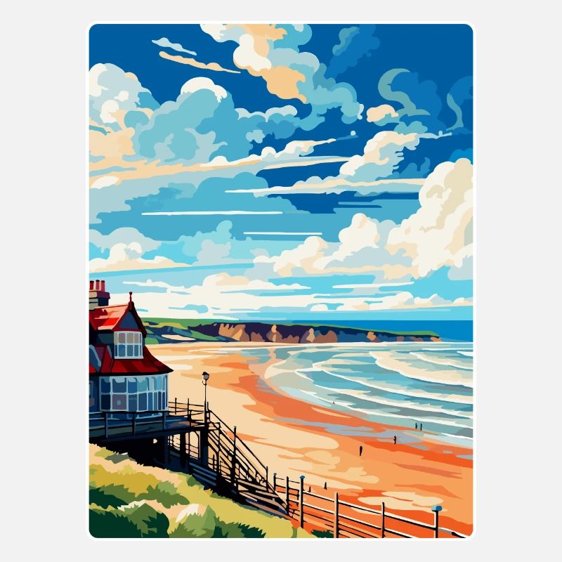 Saltburn By The Sea Angleterre Royaume-Uni Affiche de voyage WPA