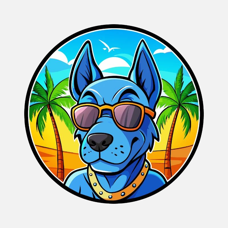 Blaue thailändische Ridgeback Hunderasse Cartoon Sonnenbrille