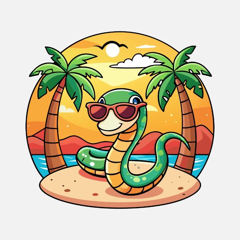 Lunettes de soleil de plage d’été de dessin animé drôle de serpent
