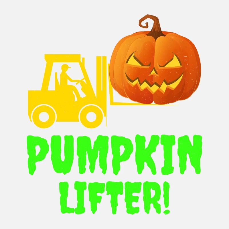 Halloween Forklift Operator Pumpkin Lifter