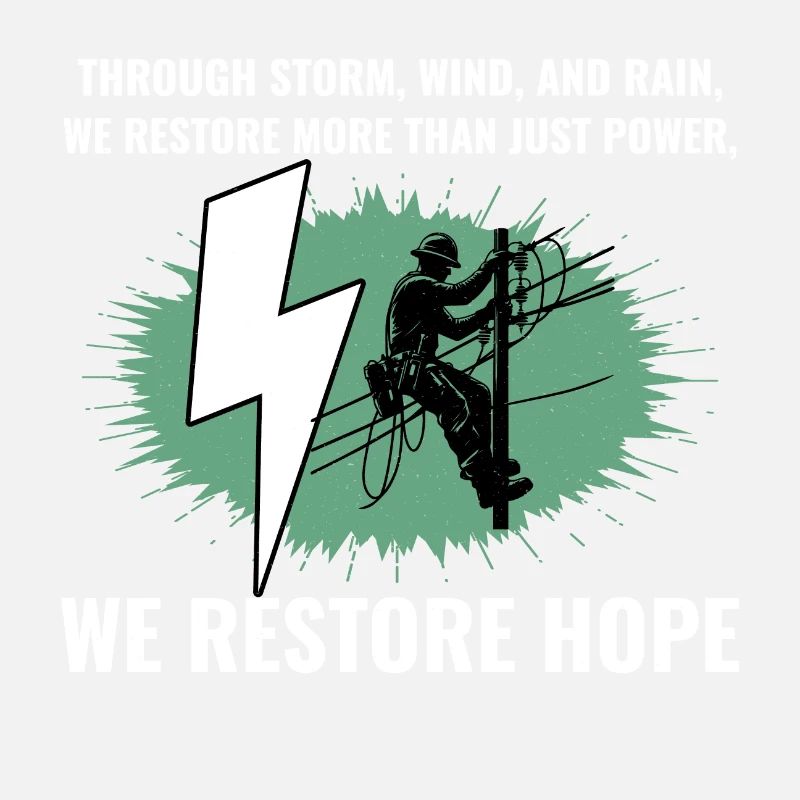 Lineman Storm Wind Rain Hope Power Restoration
