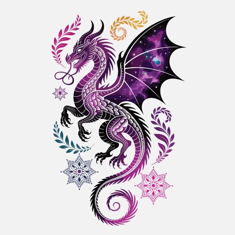 Kosmischer Drache mit Ornamenten