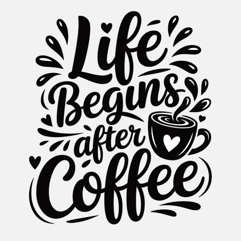 Leben beginnt nach Kaffee – Lustiges Kaffee Shirt