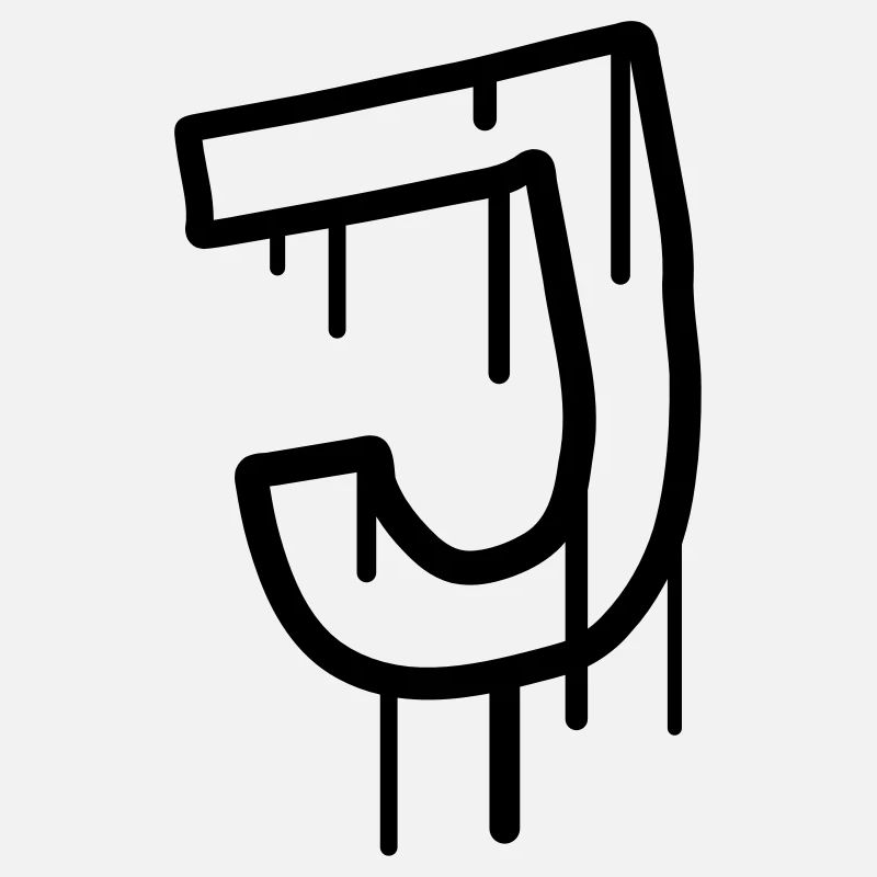 Buchstabe J Graffiti Stempel