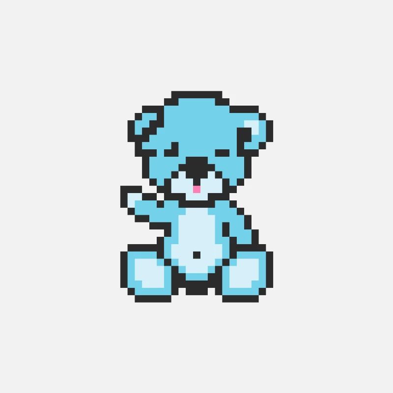 Pixel MiniBear Pastel Blue
