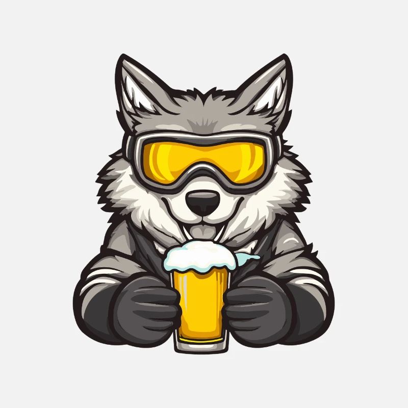 Wolf Apres Ski Bier Comic