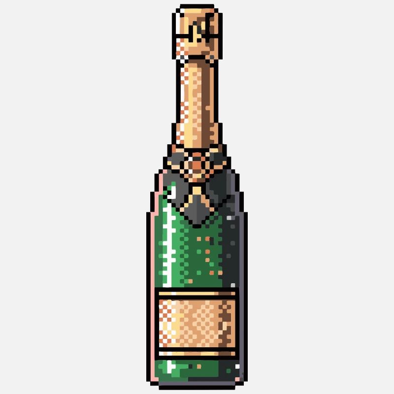 PixelChampagne Flasche Retro