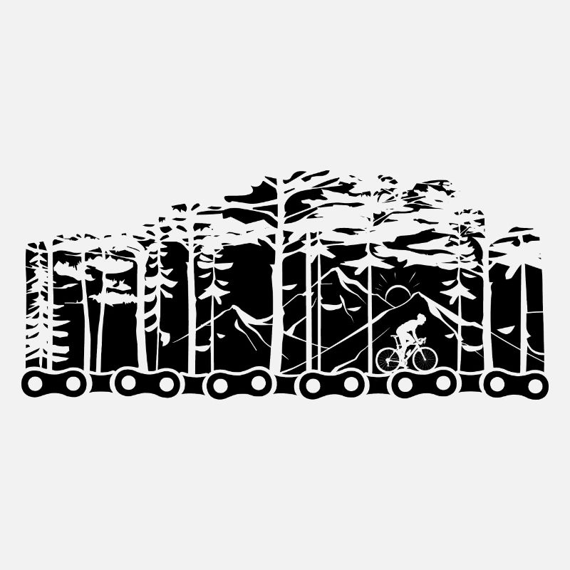 Bicycle chain and forest -