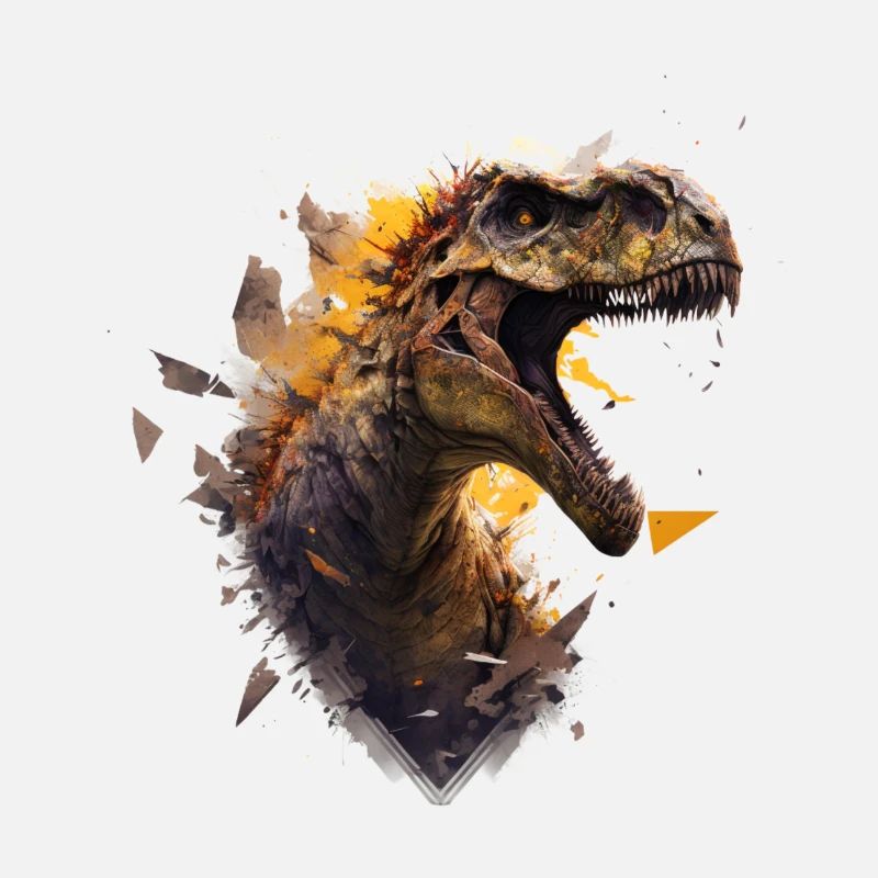cool dino breaking through a wall