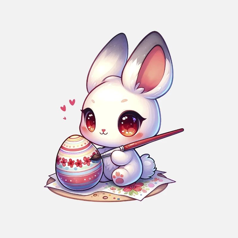 Chibi Hase Malerei Osterei