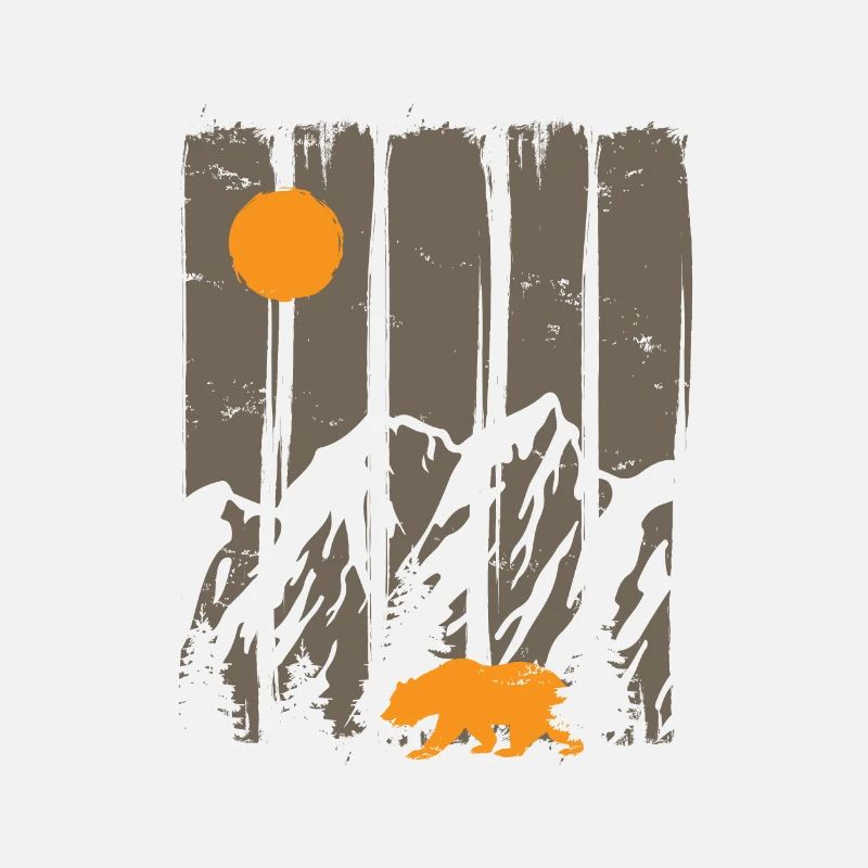Berge, Mond und Bär -