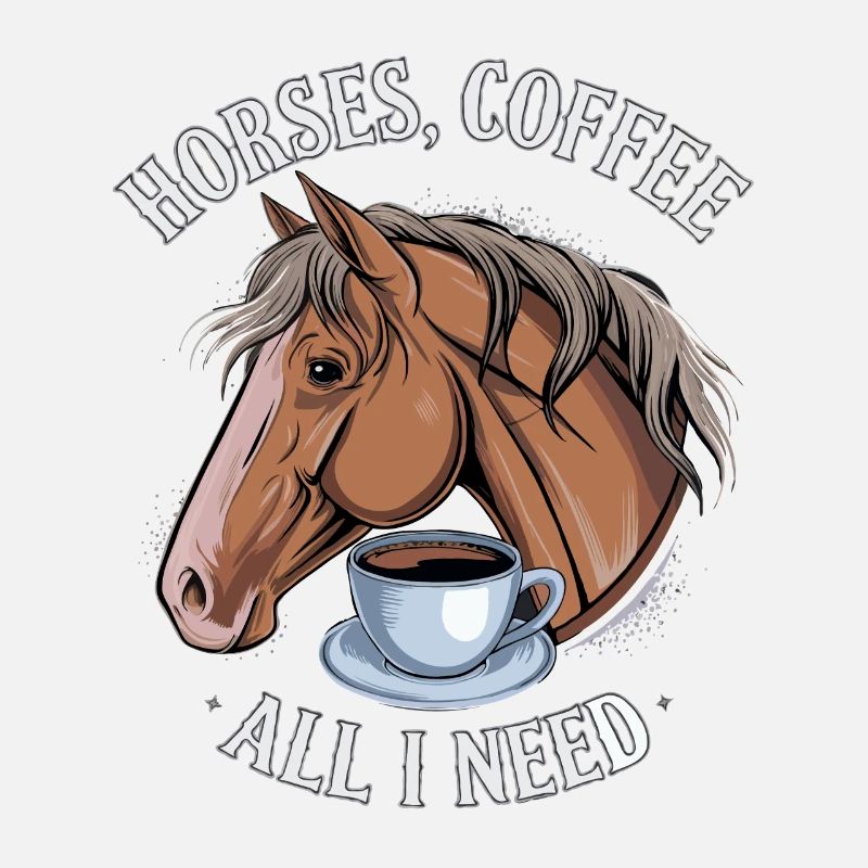 Lustiges Pferd Kunst Pferdebesitzer Pferde Kaffee