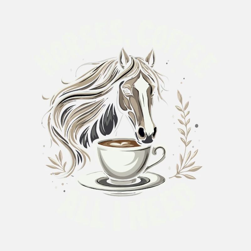 Lustiges Pferd Kunst Pferdebesitzer Pferde Kaffee