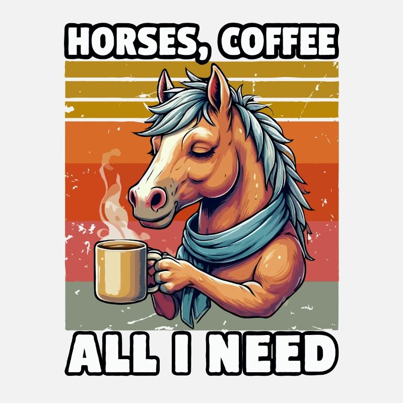 Lustiges Pferd Kunst Pferdebesitzer Pferde Kaffee
