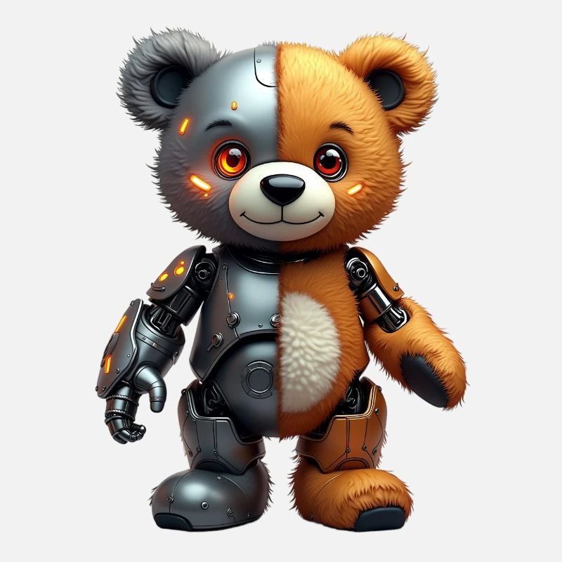 Lustige Roboter Tech Teddybär Cyborg Tier Bär