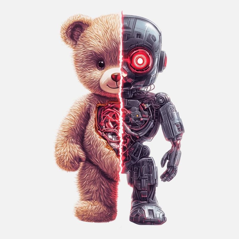 Funny Robot Tech Teddy Bear Cyborg Animal Bear