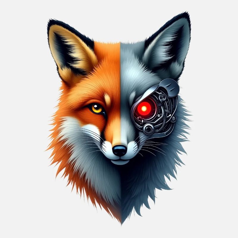 Lustiger Roboter Fuchs Cyborg Tier Fox Süßer Fuchs