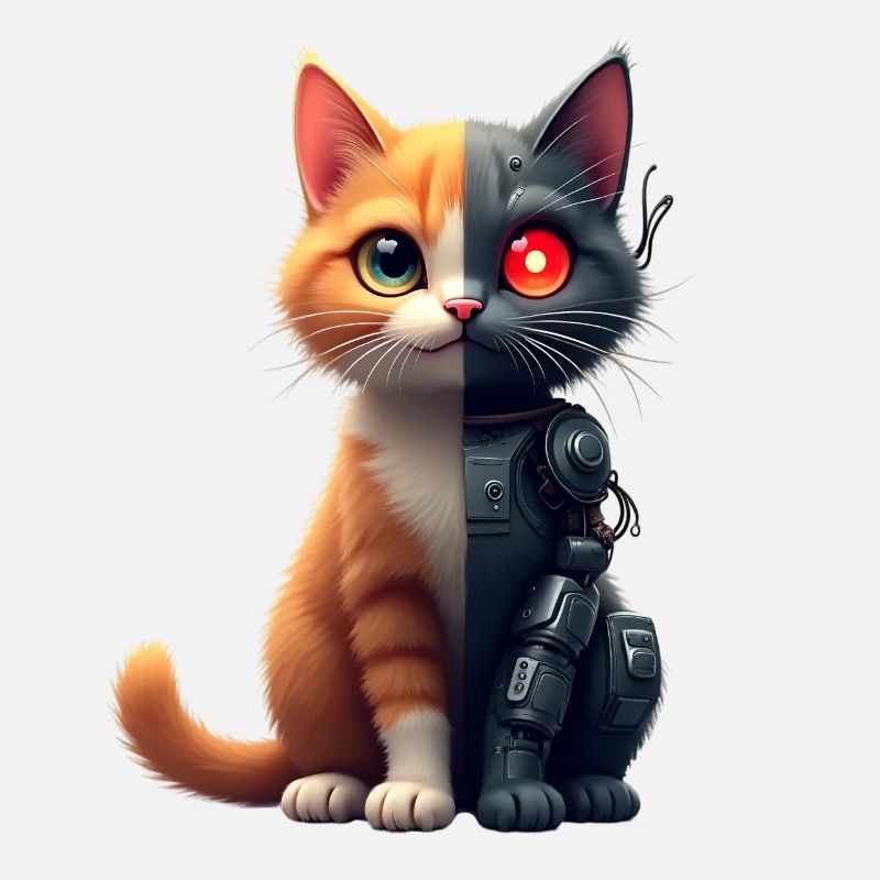 Funny Robot Cat Tech Cats Cyborg Animal Cat